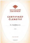 B+B podlahy - certifikát Cech podlahářů ČR